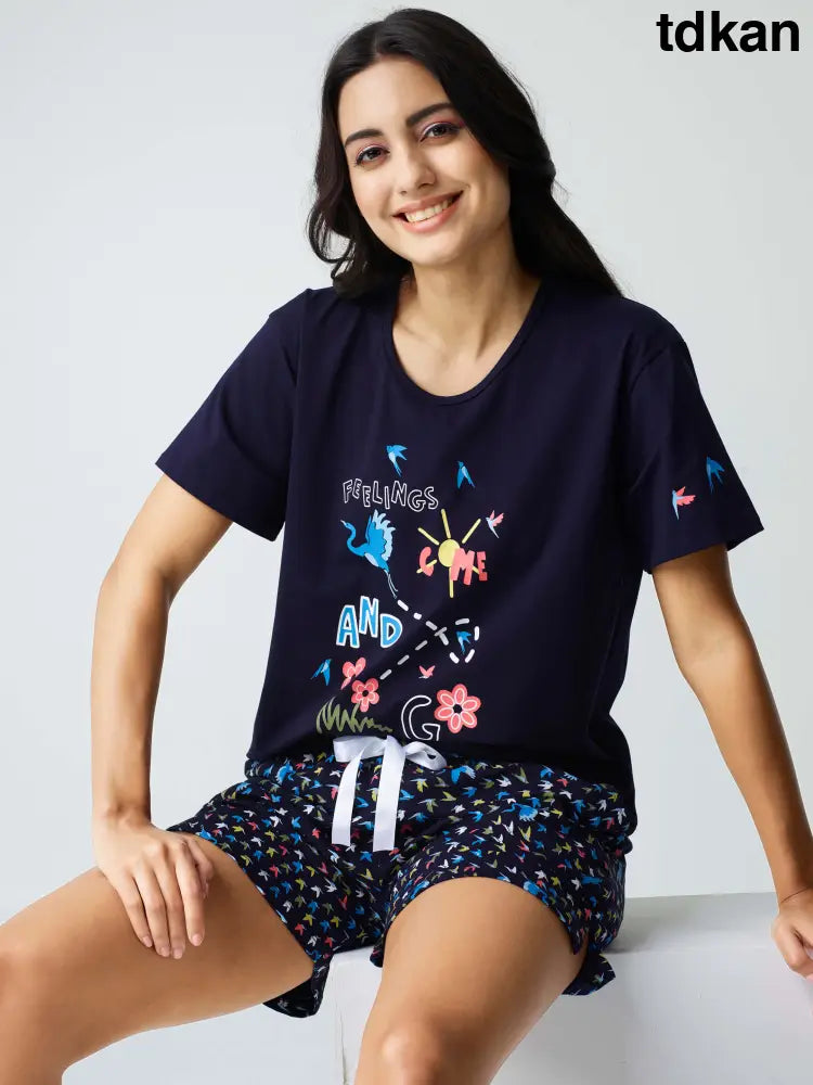 Fly Away Cotton Knits Shorts set - Short Set