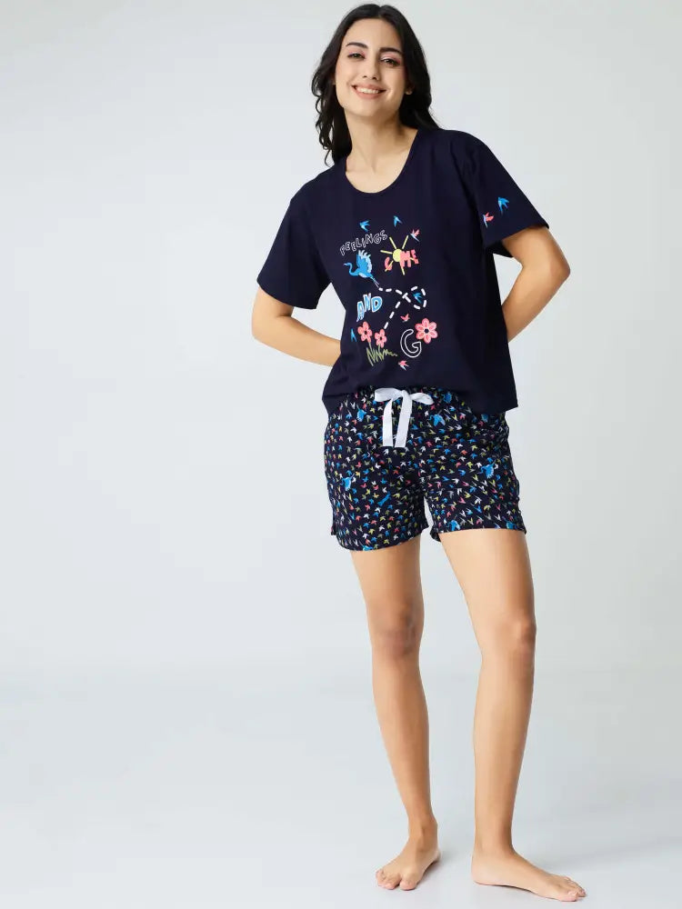Fly Away Cotton Knits Shorts set - Short Set