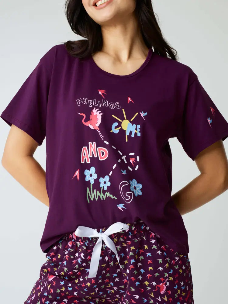 Fly Away Cotton Knits Shorts set - Short Set