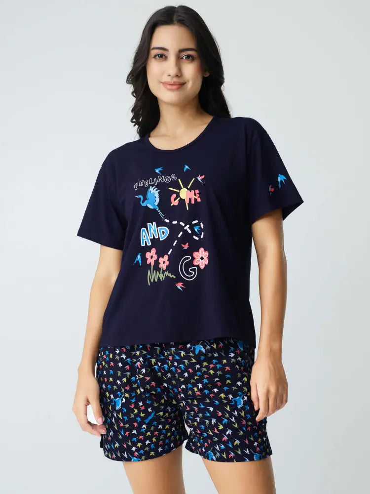 Fly Away Cotton Knits Shorts set - Short Set