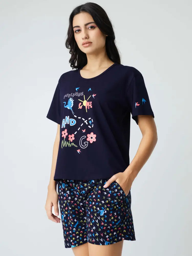 Fly Away Cotton Knits Shorts set - Short Set