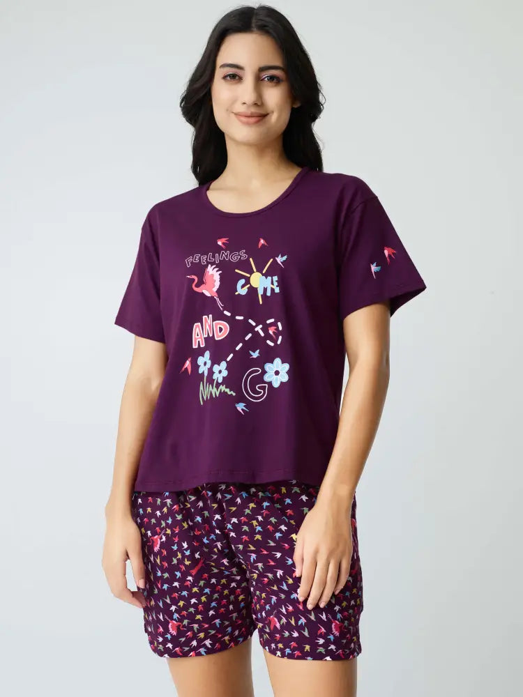 Fly Away Cotton Knits Shorts set - Short Set