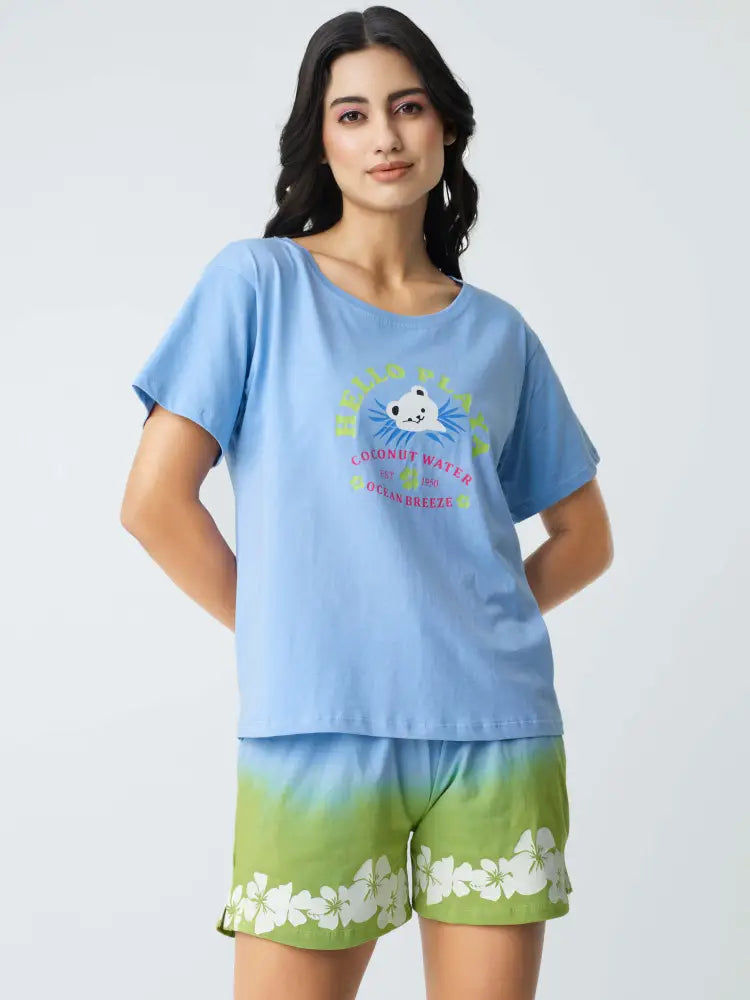 Ocean Breeze Cotton Knits Shorts set - Short Set