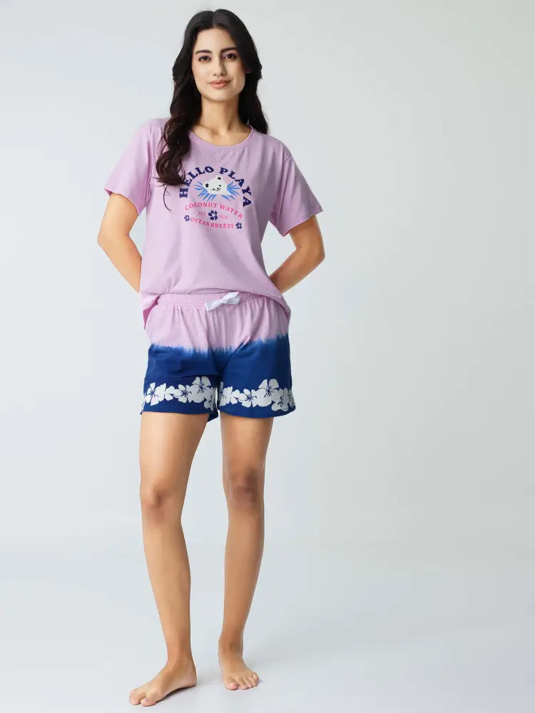 Ocean Breeze Cotton Knits Shorts set - Short Set