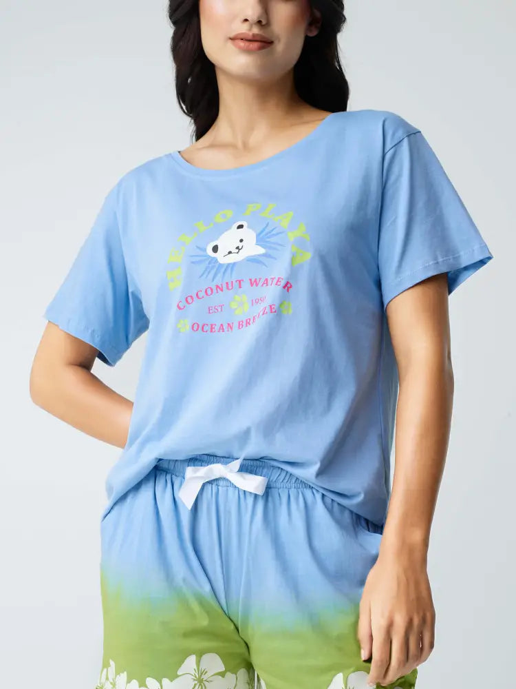 Ocean Breeze Cotton Knits Shorts set - Short Set
