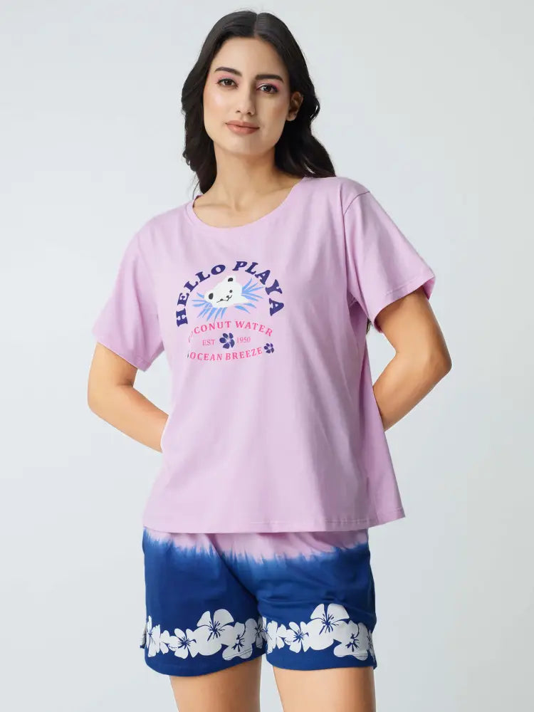 Ocean Breeze Cotton Knits Shorts set - Short Set