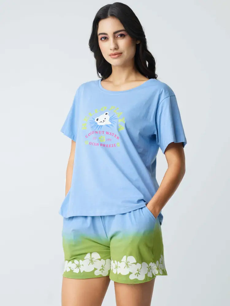 Ocean Breeze Cotton Knits Shorts set - Short Set