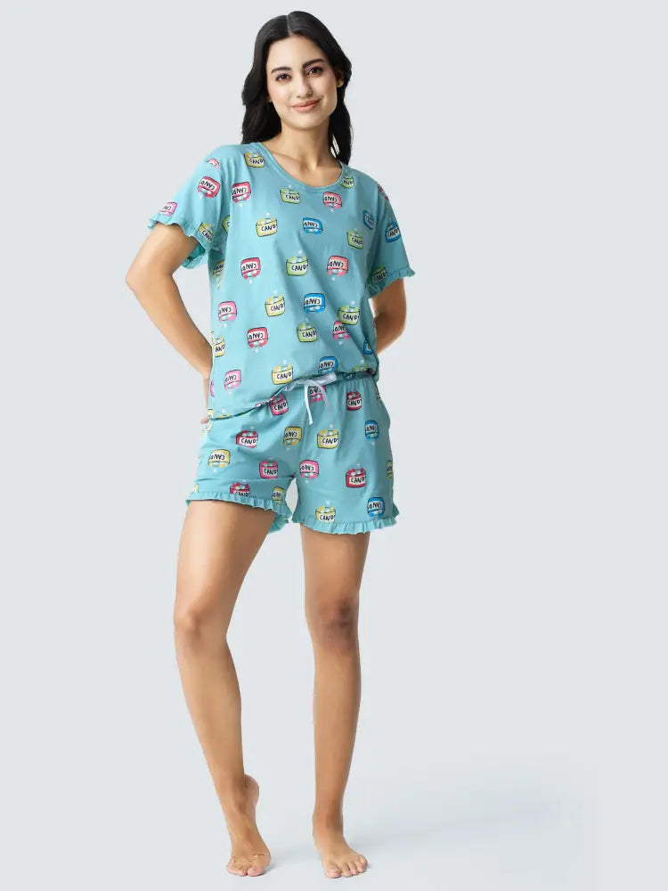 Sweet Candy Cotton Knits Shorts set - Short Set