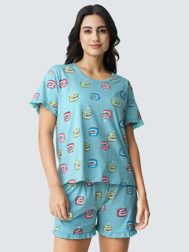 Sweet Candy Cotton Knits Shorts set - Short Set