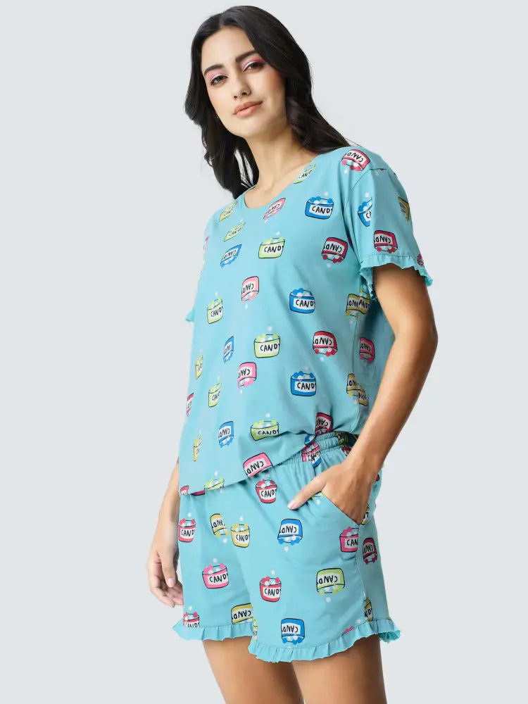 Sweet Candy Cotton Knits Shorts set - Short Set
