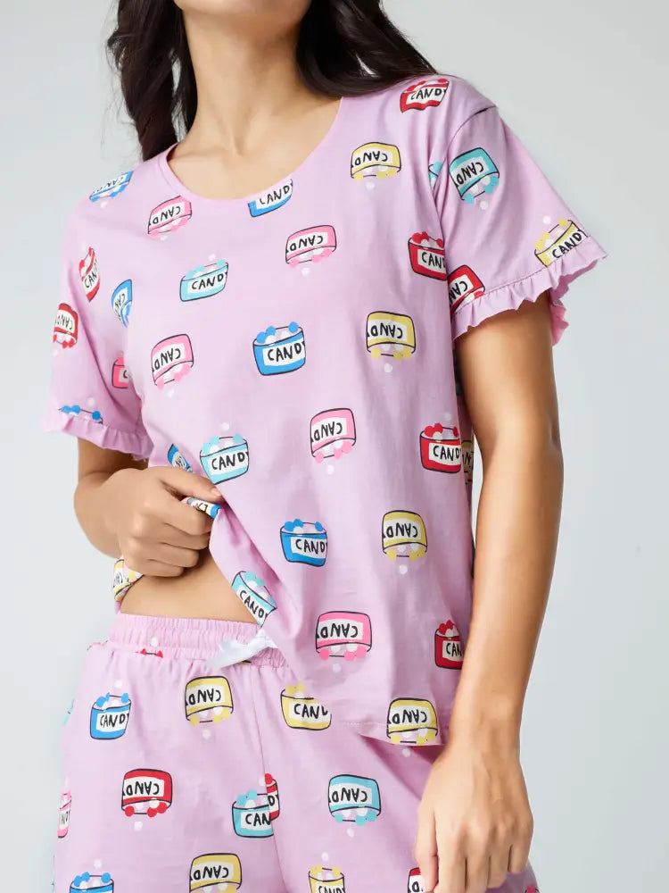 Sweet Candy Cotton Knits Shorts set - Short Set