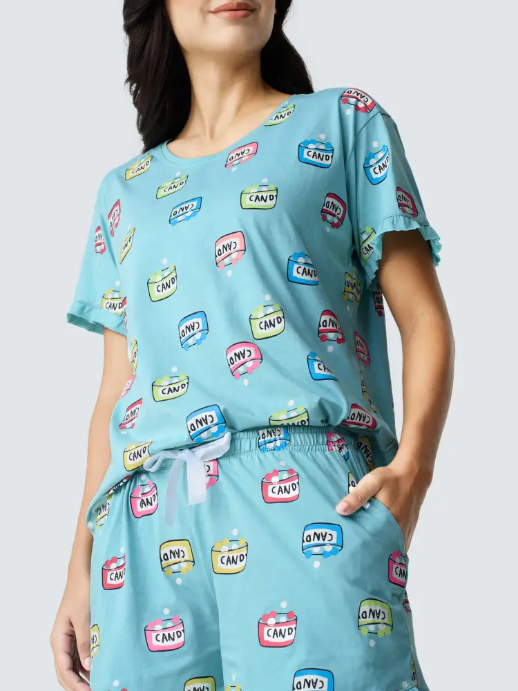 Sweet Candy Cotton Knits Shorts set - Short Set