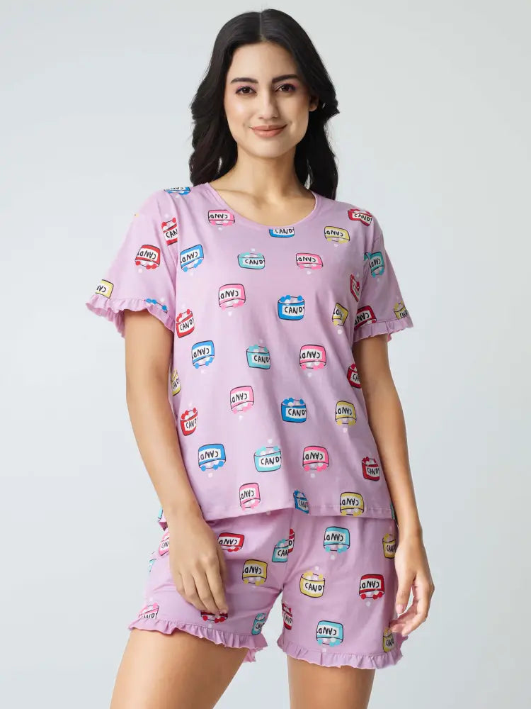 Sweet Candy Cotton Knits Shorts set - Short Set