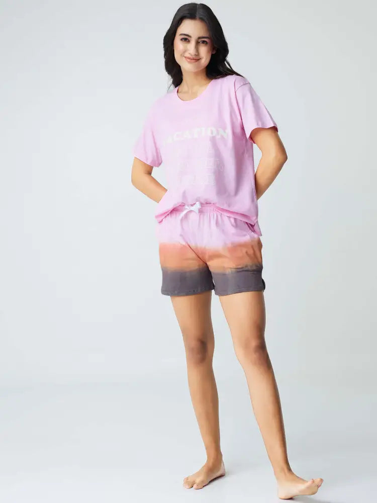 Vacation Cotton Knits Shorts set - Short Set